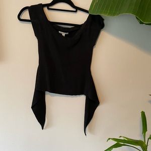 American Eagle black tie back crop top